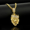 1010401202 Crown Lion Head Exaggerated Hip Hop Style Necklace Collarbone Chains
