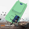 For Samsung Galaxy M14 4G Integrated Card Bag Solid Color Liquid Silicone Phone Case with Lanyard(Green)