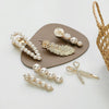2PCS/Set Model C Alloy Colorful Hairpin Headgear Pearl Rhinestone Clip Set
