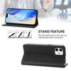 For iPhone 12 mini RC01 Dual-Folded Magnetic Suction RFID Leather Phone Case(Black)