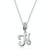 S925 Sterling Silver 26 English Letter Pendant DIY Bracelet Necklace Accessories, Style:N