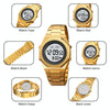 SKMEI 2069 Multifunctional 30M Waterproof Muslim Worships Digital Wrist Watch(Rose Gold+White)