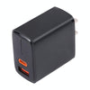 LZ-1130 PD 20W Type-C+QC 3.0 USB Fast Charger, Plug Type:US Plug(Black)