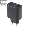 LZ-1130 PD 20W Type-C+QC 3.0 USB Fast Charger, Plug Type:EU Plug(Black)