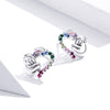 Sterling Silver S925 Heart-shaped Sloth Earrings Personalized Earrings Simple Temperament Female Silver Earrings