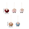 Christmas Tree Wooden Lambskin Lamb Pendant Holiday Decorations(White)