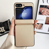 For Samsung Galaxy Z Flip6 Integrated Magnetic Axis Solid Color Leather Texture Phone Case(Gold)