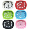 Square Candy Color Stereo Digital Silent Alarm Clock Children Student Alarm Clock(Black)