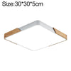 Wood Macaron LED Square Ceiling Lamp, Stepless Dimming, Size:30cm(White)