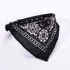 Adjustable PU Leather Dog Bandana, Black, Medium