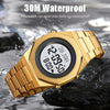 SKMEI 2069 Multifunctional 30M Waterproof Muslim Worships Digital Wrist Watch(Gold+Black)