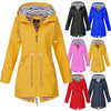 Women Waterproof Rain Jacket Hooded Raincoat, Size:XL(Red)