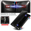 PU Flip Double Phone Card Slot Case, Size:19 x 11cm(Black)