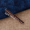 Brass Polished Gum Pattern Business Men Tie Clip, Color: Silver Batch Flower
