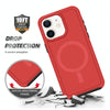 For iPhone 12 Shockproof MagSafe Armor PC Hybrid TPU Phone Case(Red+Black)