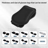 Car Eyeglasses Clip Car Leather Magnetic Closure Sunglasses Storage Bag(Beige)