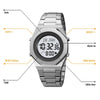 SKMEI 2069 Multifunctional 30M Waterproof Muslim Worships Digital Wrist Watch(Silver+Black)