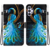 For Samsung Galaxy A32 5G Crystal Texture Colored Drawing Leather Phone Case(Peacock)