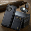 For iPhone 14 Pro AutSpace A12 MagSafe Magnetic RFID Card Bag Phone Case(Black)