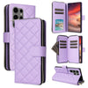 For Samsung Galaxy S25 Ultra 5G Crossbody Rhombic Zipper Tower Buckle Leather Phone Case with Lanyard(Purple)