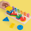2-in-1 3D Magnetic Fishing Column Shape Matching Wooden Toys,Style: MZM