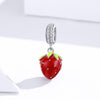 S925 Sterling Silver Beaded Strawberry Pendant Loose Beads DIY Bracelet Accessories