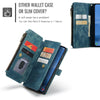 For Samsung Galaxy S25 5G CaseMe C30 Card Slots Zipper Wallet Leather Phone Case(Blue)