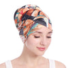 Floral Turban Hat Cotton Back Plate Hair Wrap Cap, Size:M (56-58cm)(Yellow)