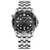 White Steel Black Surface BINBOND B2820 Luminous 30m Waterproof Men Sports Quartz Watch