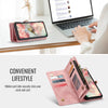 For Samsung Galaxy S25 5G CaseMe 008 Detachable Multifunctional Leather Phone Case(Pink)