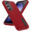 For Samsung Galaxy S24+ / S25+ 5G Rugged PC Hybrid Silicone Phone Case with Holder(Red+Black)