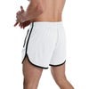 L Three Pants Men Gym Shorts Quick Dry Swimming Trunks(White)
