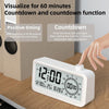 Visual Timer Alarm Clock Dual Display LCD Time Reminder(Black)