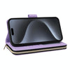 For iPhone 15 Pro Nine-card Slots Zipper Wallet Bag Leather Phone Case(Light Purple)