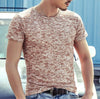 Tops Tees Casual Short Sleeve Pure T-shirts Clothes for Men, Size:L(Coffee)
