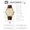 SKMEI 9058 Multifunctional Outdoor Fashion Waterproof Gold Shell Quartz Wrist Watch(Men Style Silver Face Brown Strap)