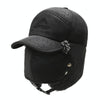 Men Winter Warm Hat Outdoor Biking Cold-Proof Ear Protection Cap With Detachable Mask, Size: Free Size(Black + Black Embroidery)