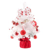 50cm LED Rotating Music Box Desktop Mini Christmas Tree Ornaments Christmas Decorations(Red White)