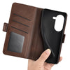 For Asus Zenfone 9 Dual-side Magnetic Buckle Horizontal Flip Leather Phone Case(Brown)