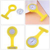 Portable Silicone Nurse Round Quartz Wristwatch Watch with Pin(White)