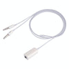 3.5mm Female to 3.5mm Male Microphone Jack + 3.5mm Male Earphone Jack Adapter Cable for Apple Computer, Length: 78cm(White)