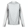 Sexy Mesh High Collar Long Sleeve Bottoming Blouse, Size:  One Size(Diamond)