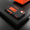 For iPhone XR Magnetic Holder Phone Case(Black + Orange)