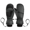 Winter Padded Ski Gloves Outdoor Windproof Warm Sports Gloves, Size: S(Black)