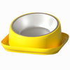Elevated Pet Bowl, Slanted, Yellow, Cat & Dog, Stainless Steel