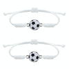 2pcs Hand-Woven Adjustable Alloy Baseball Football Basketball Volleyball Bracelet(8)