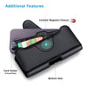 NUOKU 5.5-6.7 Inch Dual Phone Belt Clip Carrying Pouch Litchi Texture Leather Phone Case(Black)