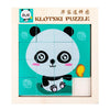 2 PCS Cartoon Animal Double-Sided Klotski Puzzle Children Wooden Toy Early Education Jigsaw Puzzle(Panda)
