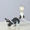 Cat Light Animal Table Lamp Mini Night Light, Power Plug:US Plug(Meditation)