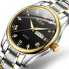 OLEVS 5563 Men Luminous Waterproof Quartz Watch(Black + Gold)
